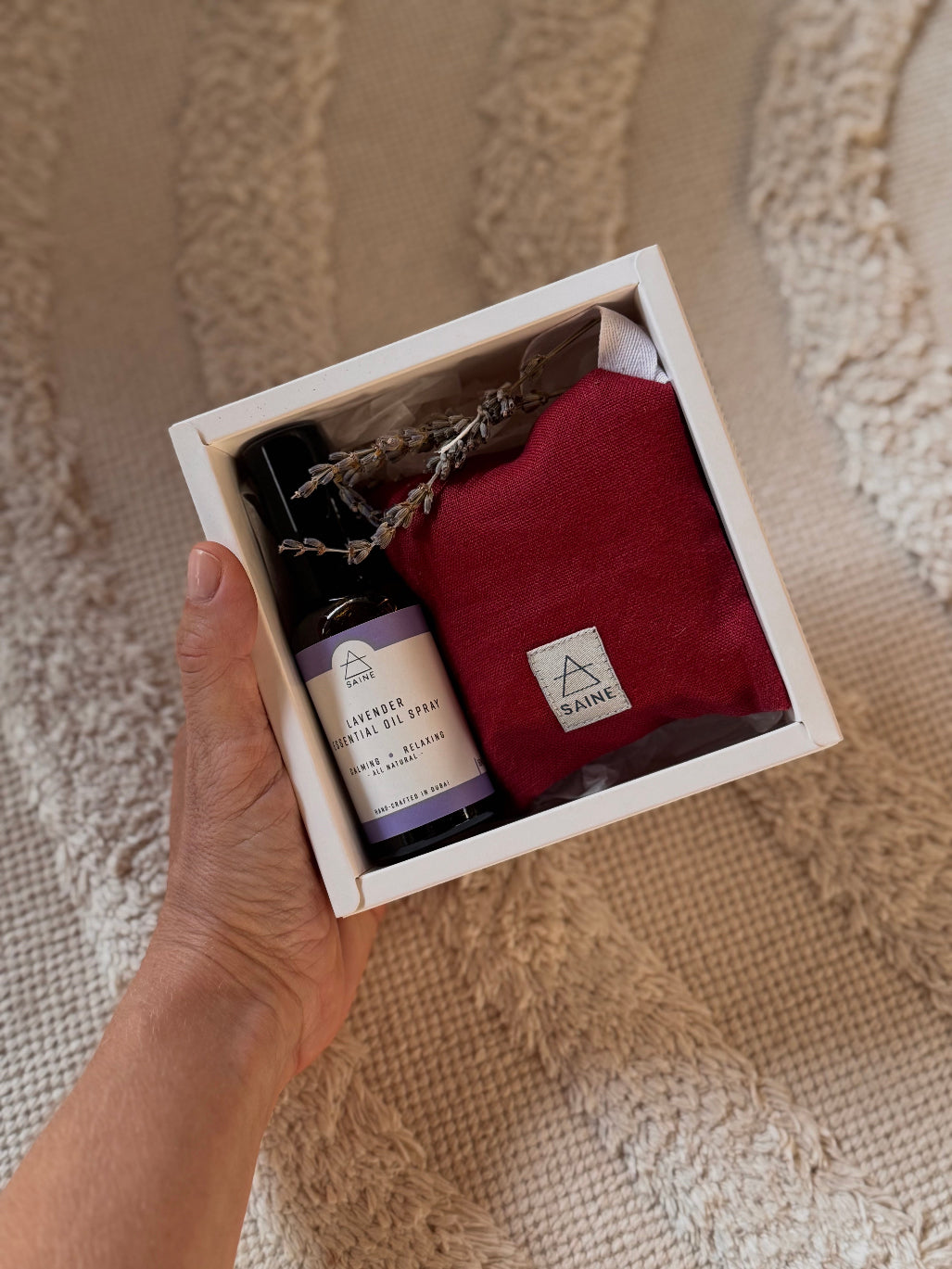 Lavender Sachet and Essential Oil Spray Nest & Bloom Gift Box 