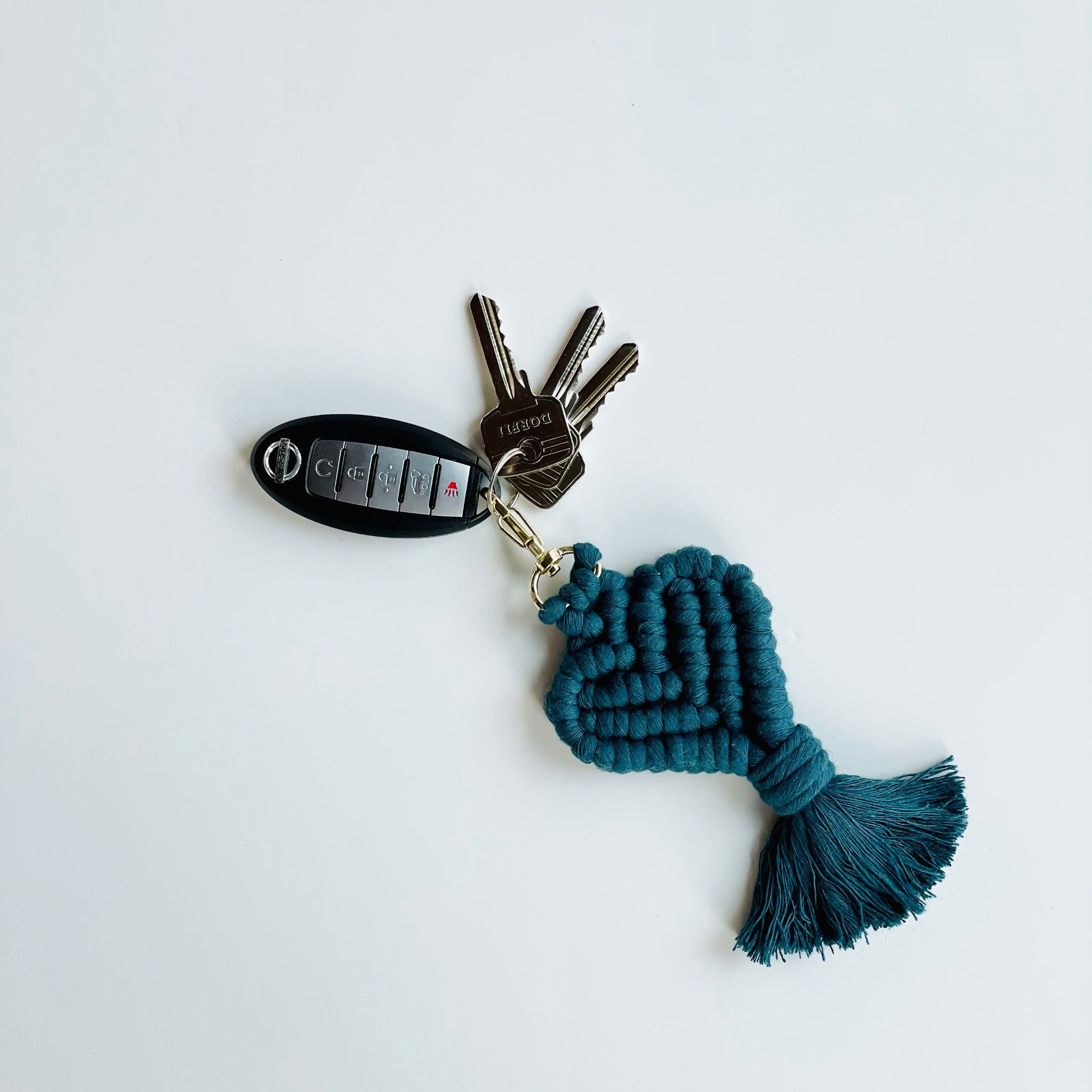 Macrame Love Keychain